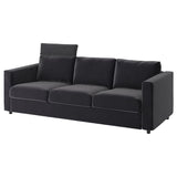 VIMLE 3-seat sofa, with headrest/Djuparp dark grey, 241 cm