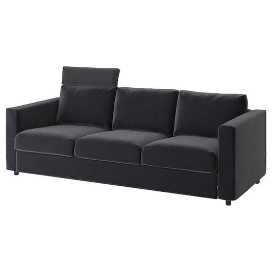 Ikea VIMLE - 3-seater sofa with headrest/Djuparp dark grey ,