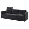 VIMLE 3-seat sofa, with headrest/Djuparp dark grey, 241 cm