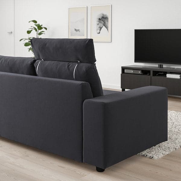 Ikea VIMLE - 3-seater sofa with headrest/Djuparp dark grey ,