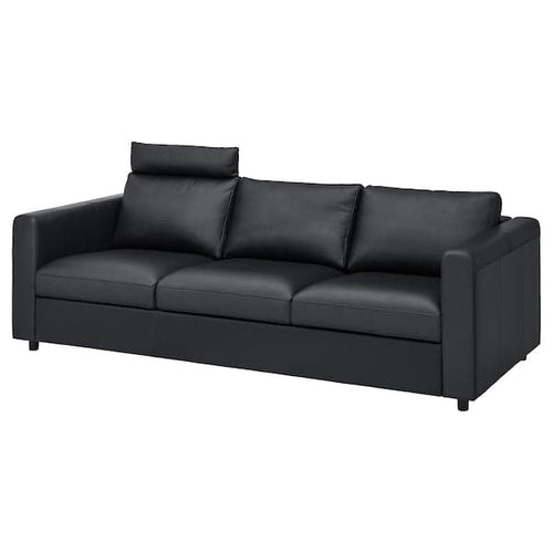 VIMLE 3-seater sofa - with headrest/Grann/Bomstad black ,