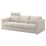 VIMLE 3-seat sofa, with headrest/Gunnared beige, 241 cm