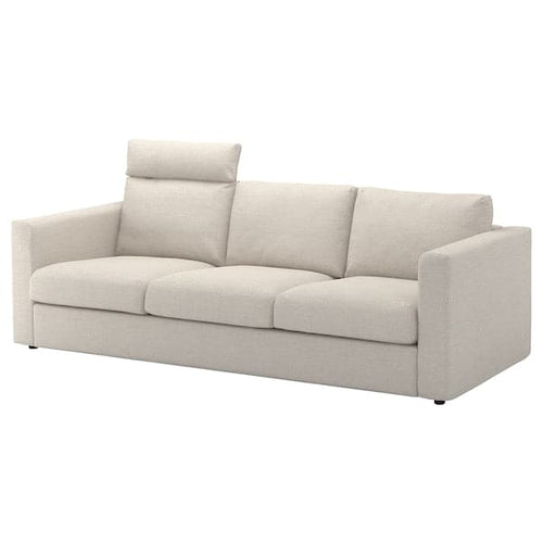 VIMLE 3 seater sofa - with headrest/Gunnared beige ,