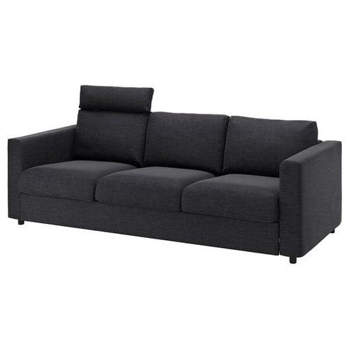 VIMLE - 3-seater sofa with headrest/Hillared anthracite ,