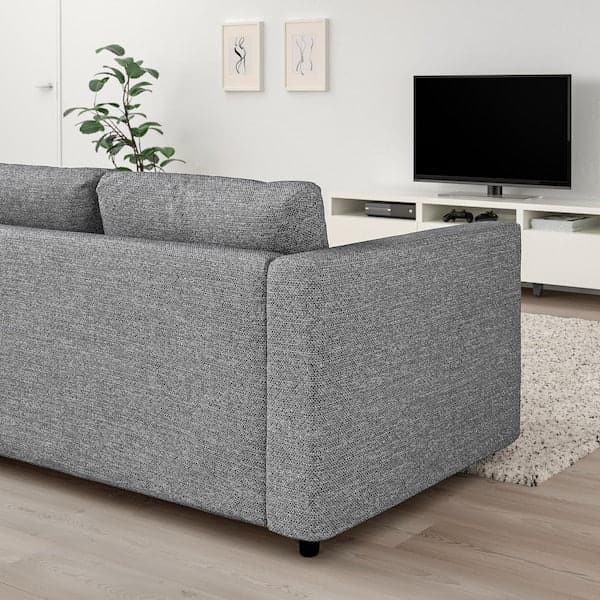 Ikea VIMLE - 3-seater sofa with headrest/Lejde grey/black ,