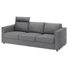 VIMLE 3-seat sofa, with headrest/Lejde grey/black, 241 cm