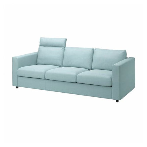 VIMLE 3-seater sofa - with headrest / Saxemara blue ,