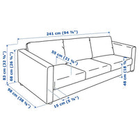 VIMLE - 3-seater sofa, Hillared dark blue , - best price from Maltashopper.com 69441157