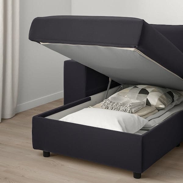 Ikea VIMLE - 4-seater sofa with chaise-longue, with wide armrests/Djuparp dark grey ,