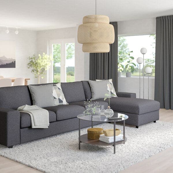 Ikea VIMLE 4 seater sofa with chaise-longue - with wide armrests/gunnared smoke grey ,