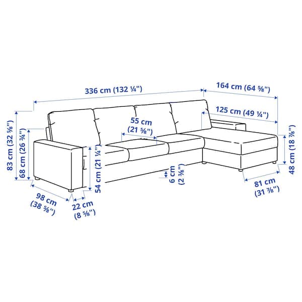 VIMLE - 4-seater sofa with chaise-longue , - best price from Maltashopper.com 39401780