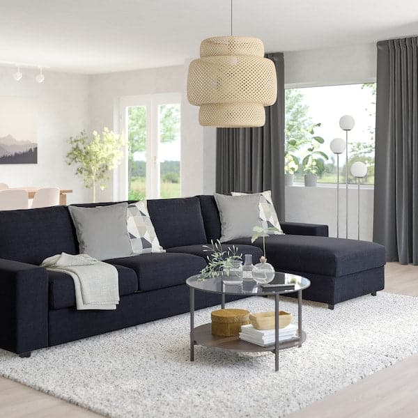 VIMLE 4-seater sofa with chaise-longue - with wide armrests/saxemara blue-black , - best price from Maltashopper.com 39401775