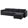 VIMLE 4-seat sofa, with chaise longue/Djuparp dark grey, 322 cm