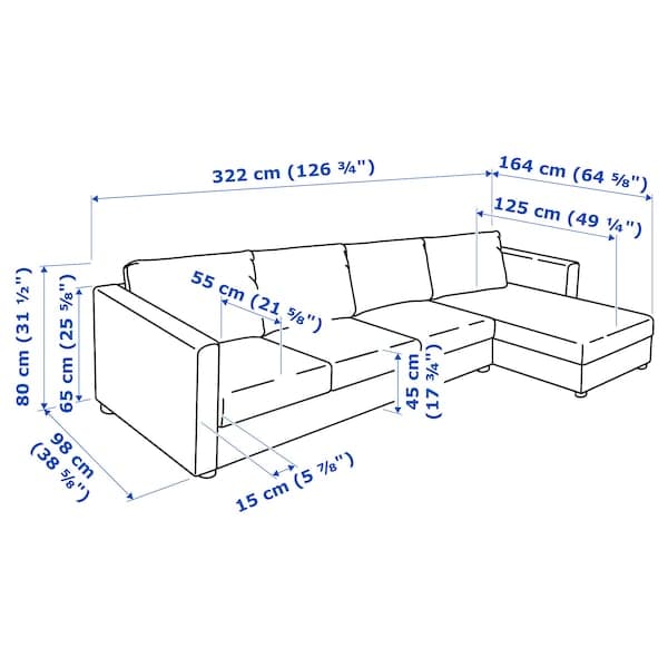 VIMLE 4-seater sofa - with chaise-longue/Grann/Bomstad black , - Premium Sofas from Ikea - Just €1948.99! Shop now at Maltashopper.com