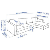 VIMLE 4-seater sofa - with chaise-longue/Grann/Bomstad black , - Premium Sofas from Ikea - Just €1948.99! Shop now at Maltashopper.com