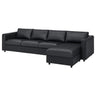 VIMLE 4-seat sofa, with chaise longue/Grann/Bomstad black, 322 cm