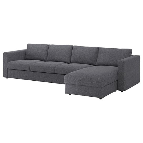 VIMLE 4-seater sofa with chaise-longue - Smoke grey Gunnared ,