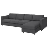 VIMLE 4-seat sofa with chaise longue, Hallarp grey, 322 cm