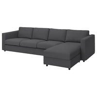 VIMLE 4-seat sofa with chaise longue, Hallarp grey, 322 cm