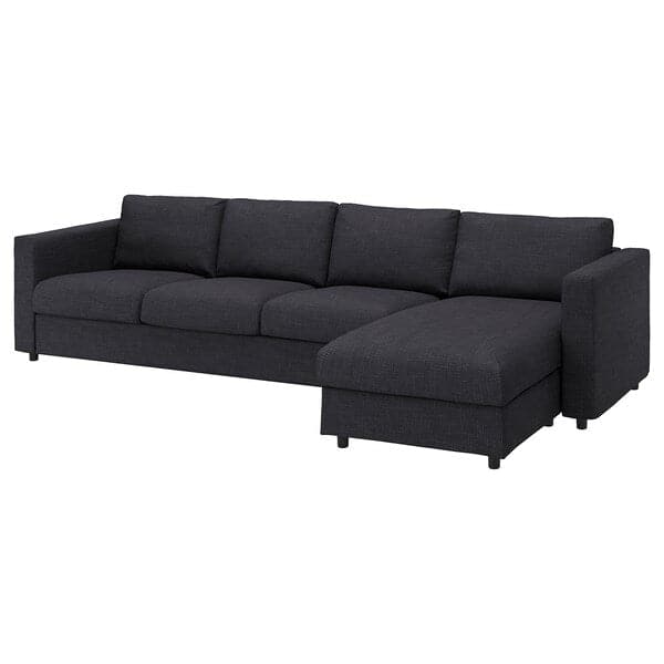 VIMLE - 4-seater sofa with chaise-longue/Hillared anthracite , - best price from Maltashopper.com 89434274