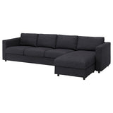 VIMLE 4-seat sofa, with chaise longue/Hillared anthracite, 322 cm