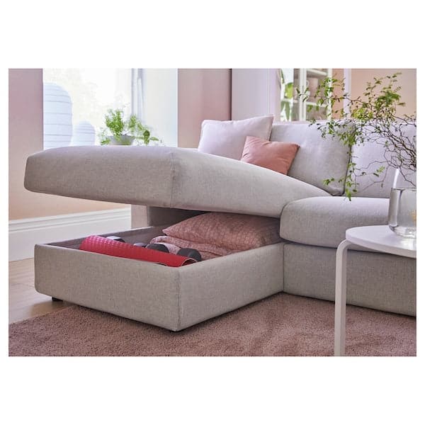 VIMLE 5-seater angol sofa/chaise-longue - with wide armrests/Beige Gunnared , - best price from Maltashopper.com 09401828