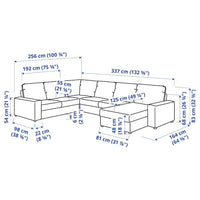 VIMLE - 5 seater angol sofa/chaise-longue , - best price from Maltashopper.com 59401821