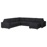 VIMLE corner sofa, 5-seat w chaise longue, with wide armrests/Hillared anthracite, 15x68x98 cm