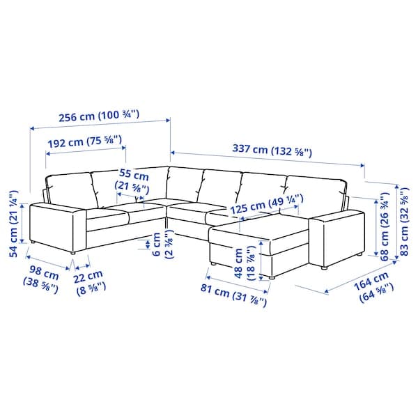 VIMLE - Corner sofa 5 seater/chaise-longue