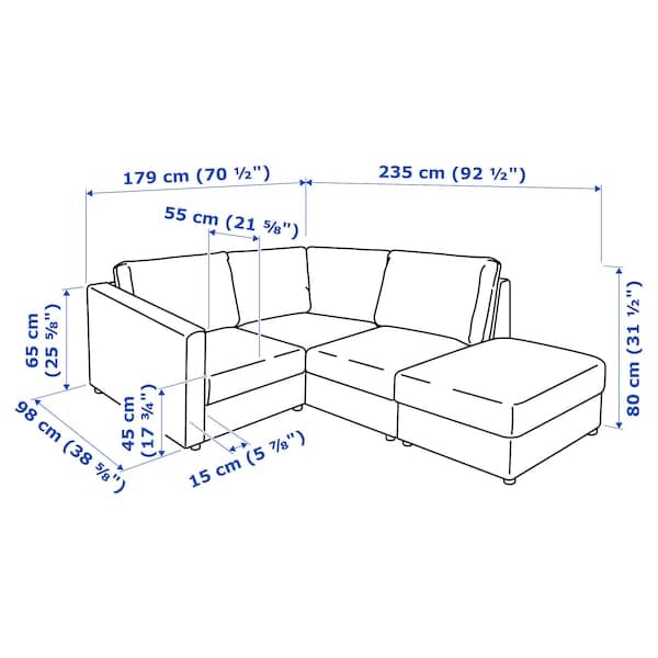 VIMLE 3-seater corner sofa - with open terminal/Grann/Bomstad black , - Premium Sofas from Ikea - Just €1982.99! Shop now at Maltashopper.com
