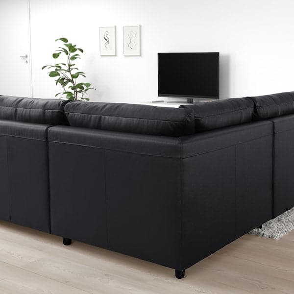 VIMLE 3-seater corner sofa - with open terminal/Grann/Bomstad black , - best price from Maltashopper.com 99306756