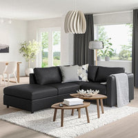 VIMLE 3-seater corner sofa - with open terminal/Grann/Bomstad black , - best price from Maltashopper.com 99306756
