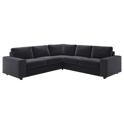 VIMLE - 4-seater corner sofa with wide armrests/Djuparp dark grey ,
