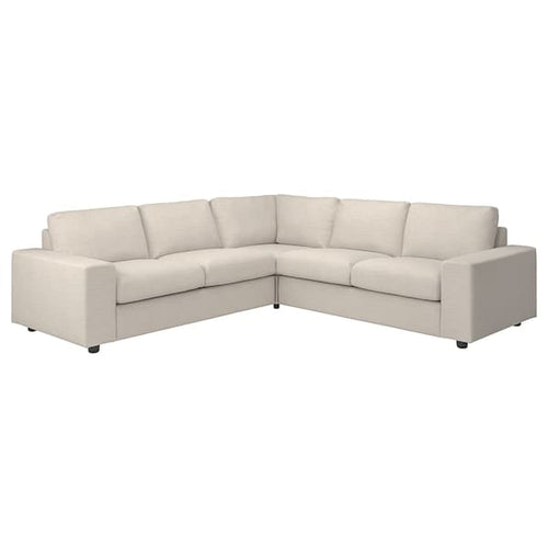 VIMLE 4-seater corner sofa - with wide armrests/Beige Gunnared ,