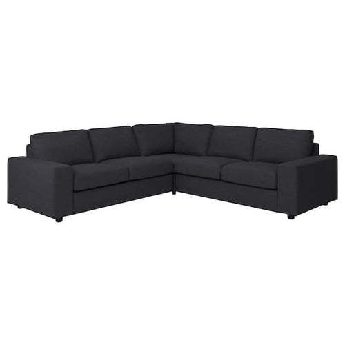 VIMLE - 4-seater corner sofa with wide armrests/Hillared anthracite ,