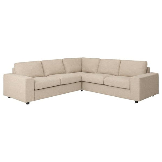 VIMLE - 4-seater corner sofa with wide armrests/Hillared beige , - best price from Maltashopper.com 49436717