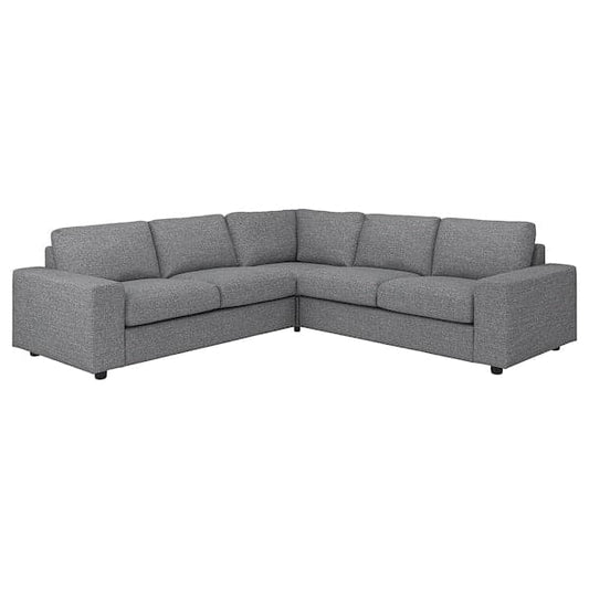 Ikea VIMLE - 4-seater corner sofa with wide armrests/Lejde grey/black ,