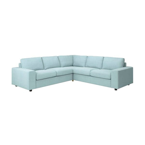 VIMLE 4-seater corner sofa - with wide armrests/Saxemara light blue ,