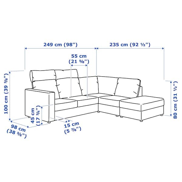 VIMLE 4-seater corner sofa - with open terminal with headrest/Grann/Bomstad black , - Premium Sofas from Ikea - Just €2533.99! Shop now at Maltashopper.com