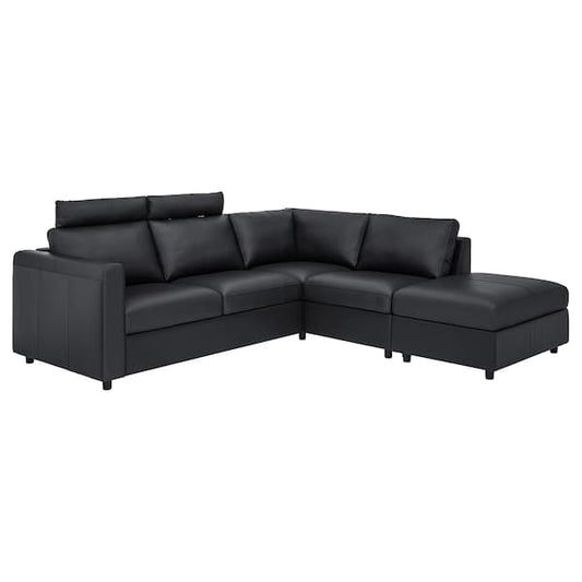 Ikea VIMLE 4-seater corner sofa - with open terminal with headrest/Grann/Bomstad black ,