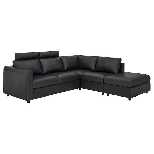 Ikea VIMLE 4-seater corner sofa - with open terminal with headrest/Grann/Bomstad black ,