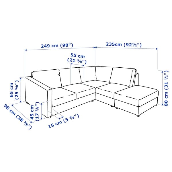 VIMLE 4-seater corner sofa - with open terminal/Grann/Bomstad black , - Premium Sofas from Ikea - Just €2403.99! Shop now at Maltashopper.com