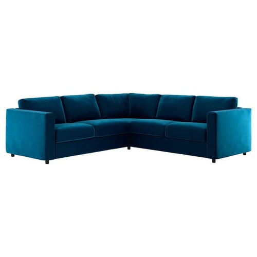 VIMLE - 4-seater corner sofa, Djuparp green-blue ,