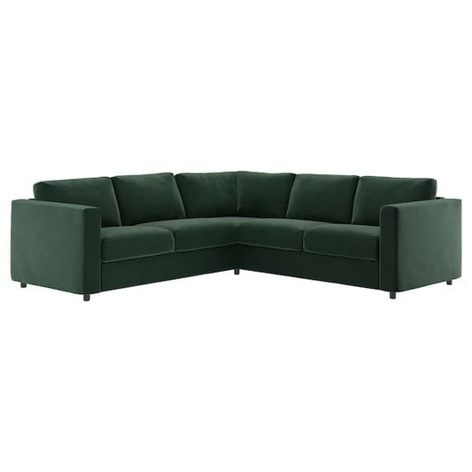 VIMLE - 4-seater corner sofa, Djuparp dark green , - best price from Maltashopper.com 69434133