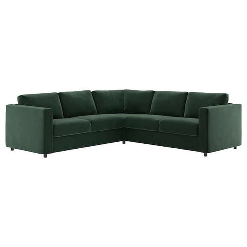 VIMLE - 4-seater corner sofa, Djuparp dark green ,