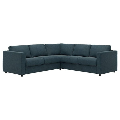 VIMLE - 4-seater corner sofa, Hillared dark blue ,