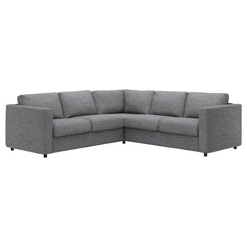 VIMLE - 4-seater corner sofa, Lejde grey/black ,