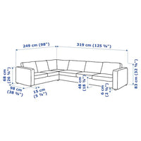 VIMLE - 5 seater corner sofa with wide armrests/Djuparp dark grey , - best price from Maltashopper.com 89436782