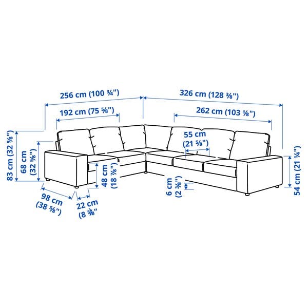 VIMLE - 5-seater corner sofa , - best price from Maltashopper.com 39401799