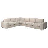 VIMLE corner sofa, 5-seat, with wide armrests/Gunnared beige, 22x54x98 cm